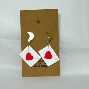 Late Night Love Letters Valentine’s Earrings Handmade NEW